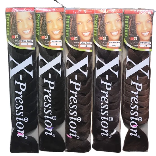 Wholesale 165 g 82 Inch braid hair braids X pression pre stretch braiding hair bulk expression extension attachment hair