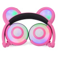 Cute LED glowing Bear Ears Headphone With Light