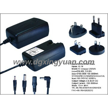 12v 1a  interchangeable plug adapter direct from factory