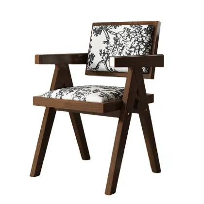 Solid Wood Dining Chair Antique Style Leisure Chair