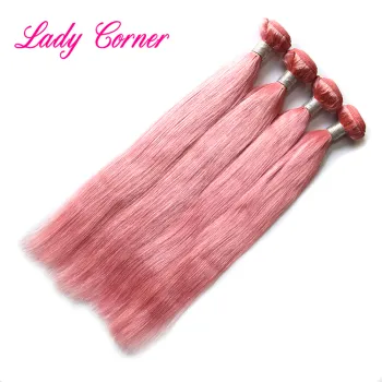 Beautiful color omber brazilian hair weave bundles pink