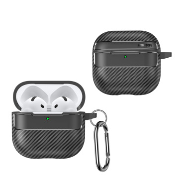 Metal Buckle Fiber Stripe Auto Focus TPU Case for AirPods 4 (2024)