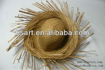 Nature grass hats decorated with flowers