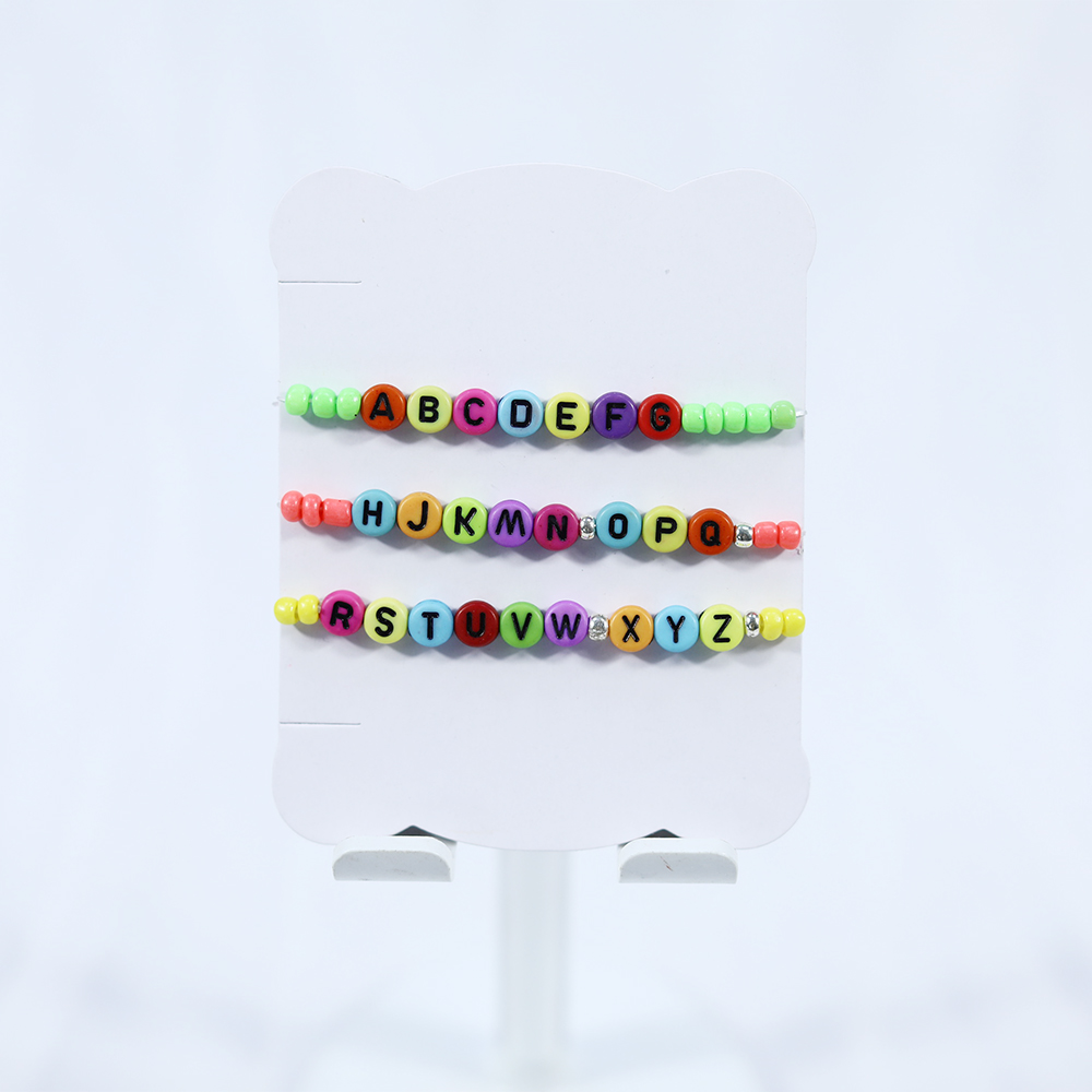 Juego de pulsera de cuentas de vidrio fluorescente de 4 mm