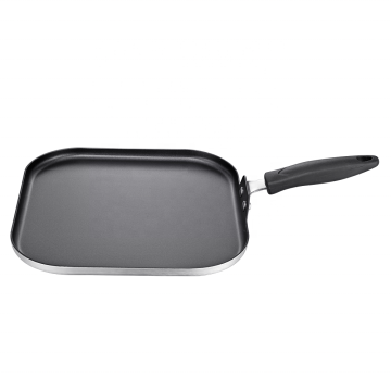 11 Inch Pancake Griddle: 2-Layer Non-Stick Coated Aluminum Square Pan for Efficient Egg Cooking