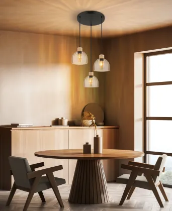 Ribbed Glass Swanson Modern Pendant