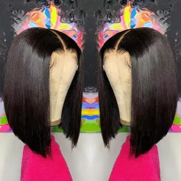 Wholesale Raw Remy Mink Brazilian Straight Virgin Cuticle Aligned Lace Front 10 Short Bob 100% Human Hair Wigs For Black Women