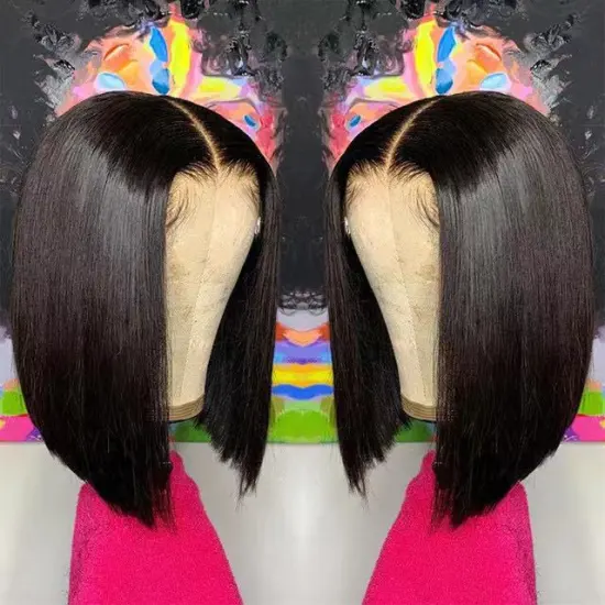 Wholesale Raw Remy Mink Brazilian Straight Virgin Cuticle Aligned Lace Front 10 Short Bob 100% Human Hair Wigs For Black Women