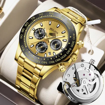 Life Water Resistant A59 Automatic Wrist Watch - High Quality Calendar Hollow Waterproof Luminous Men's Watch