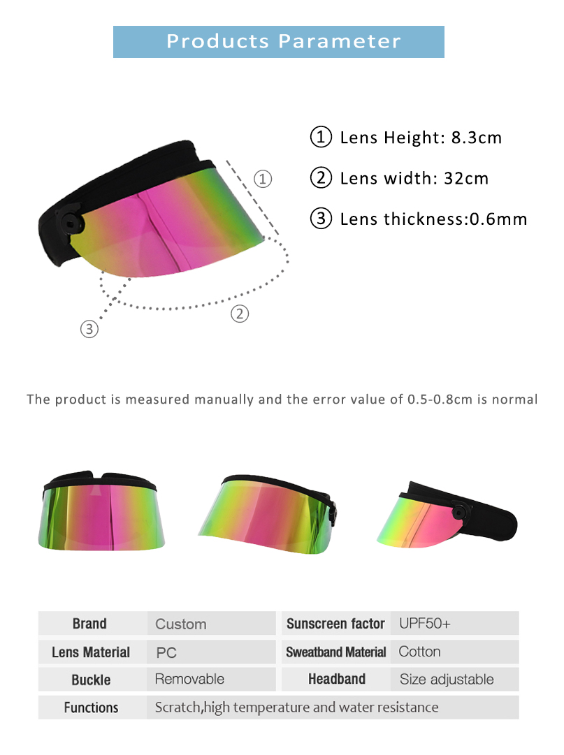 Factory Golf Visor Cap Face Shield Cover Mask Visor Hat Supplier Manufacture Wholesale