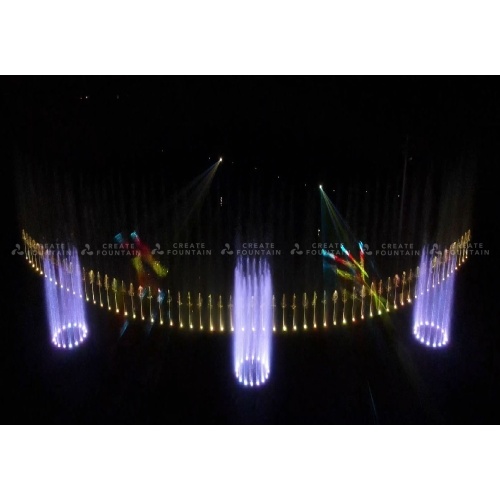 น้ำพุเต้นระบำสระน้ำสีสันสดใส