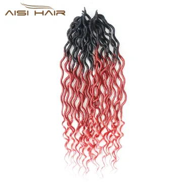 Aisi Hair Crochet Goddess Locs Hair Extensions Synthetic Faux Locs Ombre Curly Afro Crochet Braids Hairpieces