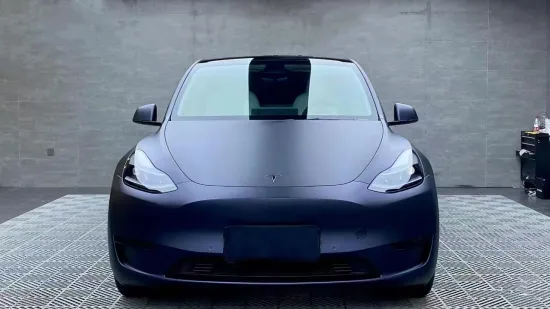 Self Adhesive Stretchable Ultimate Flat Black Magic Blue car wrap vinyl film