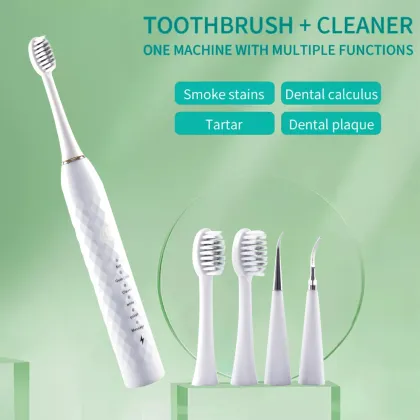 Ultimate Portable Teeth Whitening and Cleaning Kit: Ultrasonic Waterpik with Toothbrush for Dental Calculus Removal