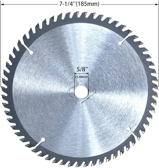 Meacase 7.25\" (185 mm) 60 Tooth TCT Carbide Circular Saw Blade with DM-5/8\" Arbor for Wood Cutting