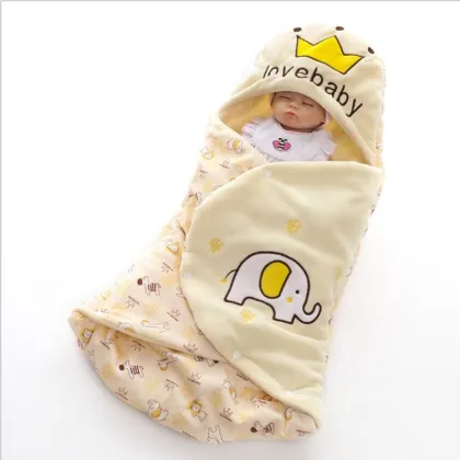 Baby Double Layer Polyester Printing Plush Quilt Sleep Bag