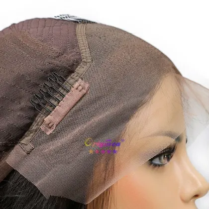 Frontal wig synthetic wig  natural peruvian hair wig