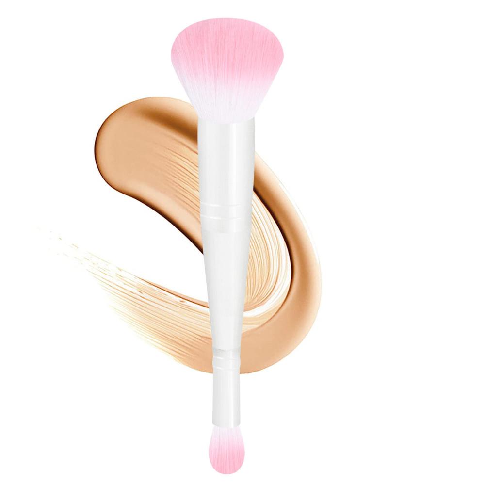 High Quality Private Label Professional White Single Makeup Brush Tools Foundation Concealer 2 In 1 Double Ended Makeup Brush6 Jpg