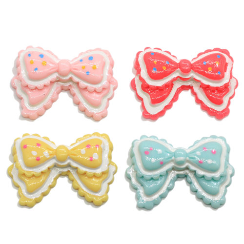 Kawaii Bow Tie Resin Cabochon Girls Hairpin Diy Art Decor Pendant Jewelry Ornament Parts Keychain Making