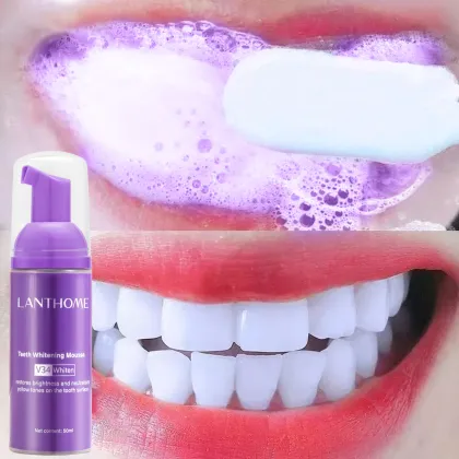 Private Label Purple Foam Toothpaste with Peppermint Whitening Formula - LANTHOME V34 Tooth Mousse