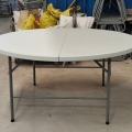Mesa de banquete de casamento dobrável de plástico redondo branco