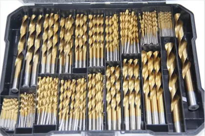 230pcs tin-coated drill bit set