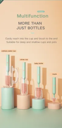Electric Silicone Bottle Cleaning Brush Set