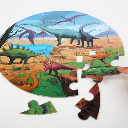 Montessori-Inspired Jurassic World Dinosaur Wooden Race Track Train Railway Toy for Early Childhood Education