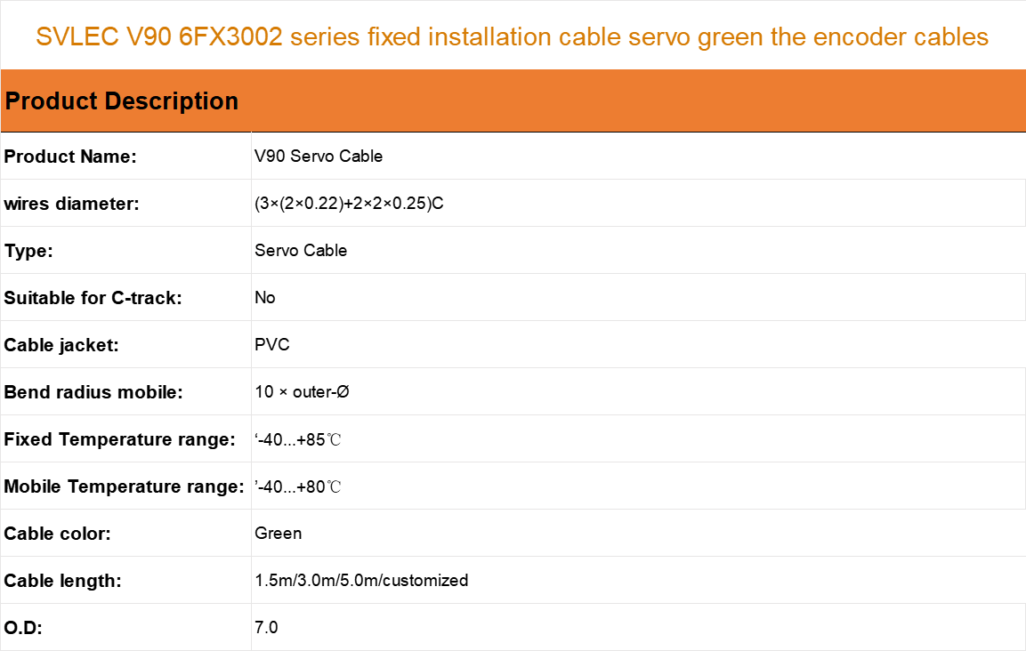 V90 series servo green cables