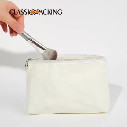 Simple Black and White Waterproof Travel Toiletries Organizer Pouch