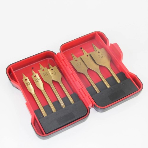 7st Plastic Box Flat Drill Bits Set