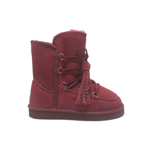 Girls Lace Up Fur Fur Lined Boots Outdoor