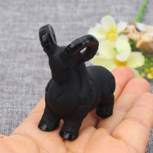 Natural Obsidian Goat crystal Healing Home Decoration Craft Carving Energy Stone Carving Animals Warding off Evil Sheep