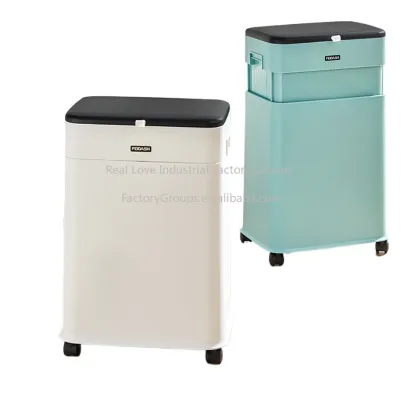 Adjustable Height Trash Can with Lid for Easy Waste Management