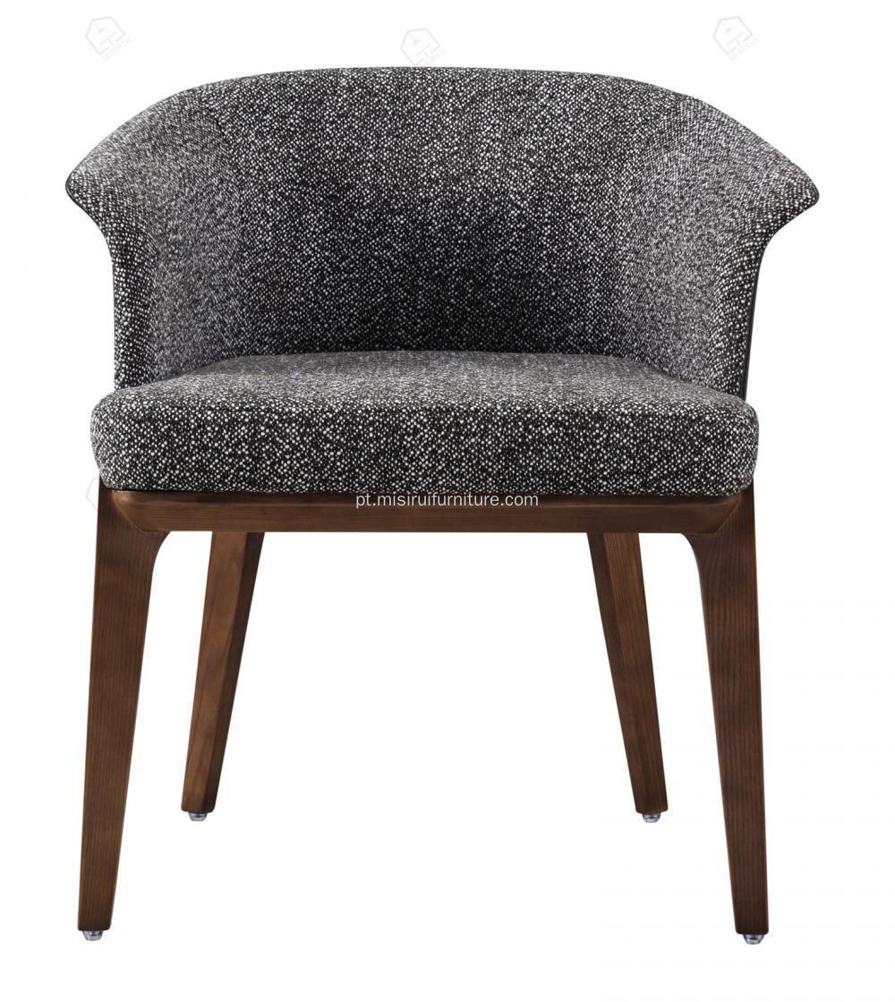 Linho de algodão cinza e designer de couro Cadeiras únicas