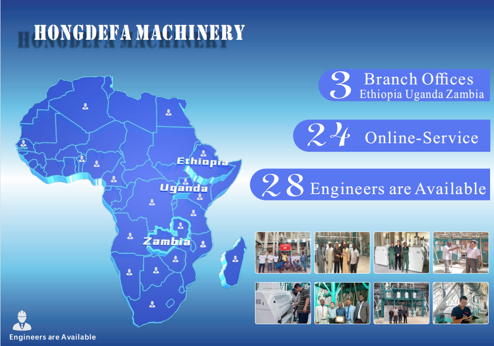 Hongdefa Automatic 200t/24h wheat flour mill machine complete line with installation