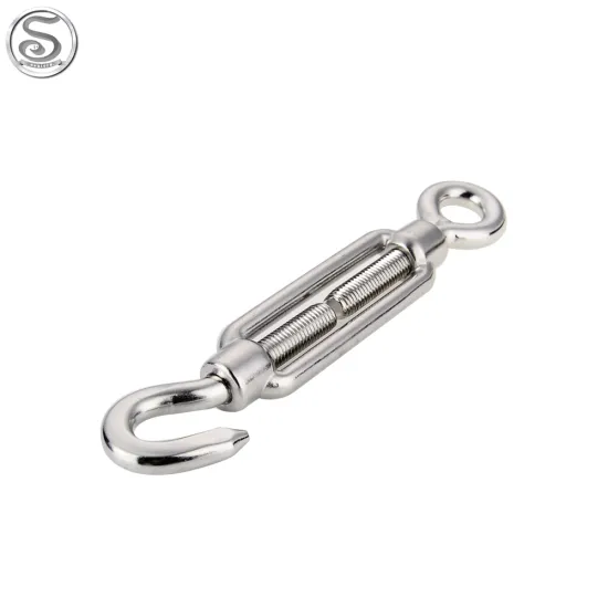 Marine Rigging Hook Eye Turnbuckle with Galvanized Stainless Steel Wire Rope Tensioner