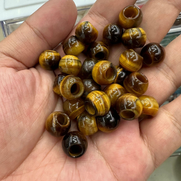 Wholesale Natural Stone Beaded Accessories: 12mm Large Hole Loose Beads for Bracelets and Necklaces - DIY Semi-Finished Products