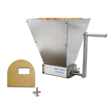 Stainless Grains Malt Mill Grinder With Wooden Base Barley Crusher For Homebrew 2-Roller Manual Corn Food Powder Machine