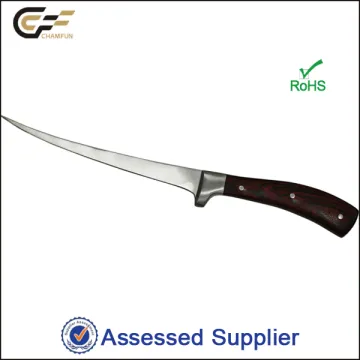 7Cr17 Stainless Steel Fixed Blade Color Wood Handle Fish Knife/Fillet Knife