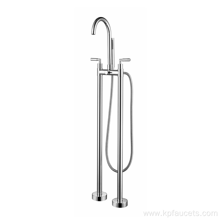 Brushed Waterfall Floorstanding Bathtub Faucet