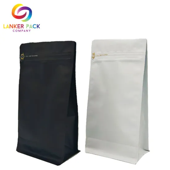 Aluminium Flat Bottom Coffee Bag With Front Zipper