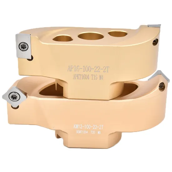 Aluminum Face End Mill Cutter Head: 27mm FMB, 90° & 45° Angles, 250mm Length, BAP400R KM12 Right Angle Milling Head with Two Edges - Bridge Type Tool