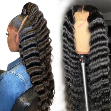 Cuticle Aligned Virgin Indian Hair Raw Unprocessed Lace Frontal Wig Loose Deep Wave Women Human Hair Lace Front Wigs