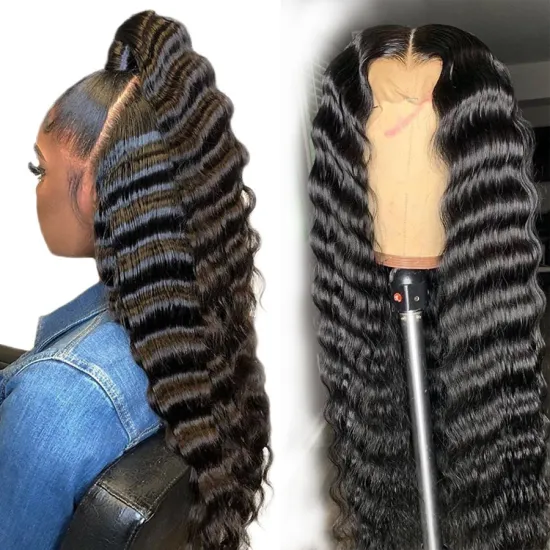 Cuticle Aligned Virgin Indian Hair Raw Unprocessed Lace Frontal Wig Loose Deep Wave Women Human Hair Lace Front Wigs