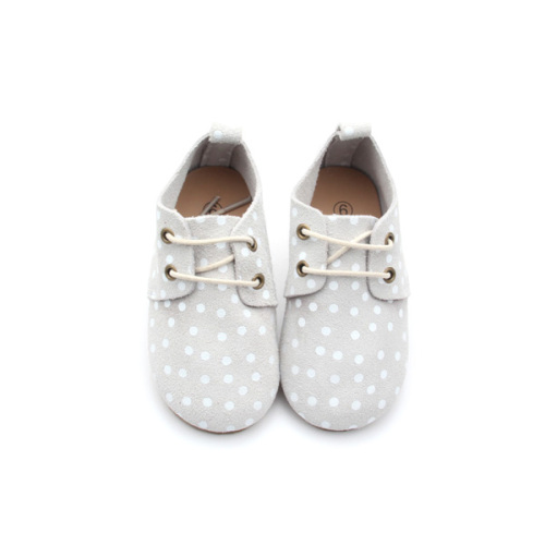 China Rubber Sole Polkadot Leather Kid Shoe Wholesales Manufactory