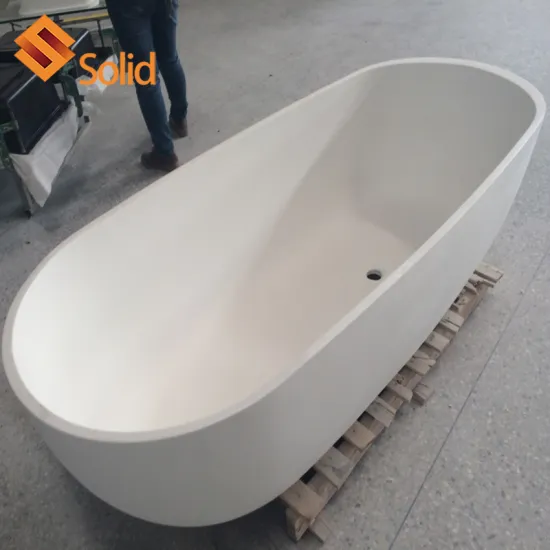Artificial Stone Acrylic Solid Surface Freestanding Oval Bathtub