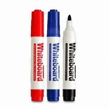 Whiteboard Marker with Nontoxic Easy-erasing Ink, Comes in Black, Blue and Red Colors