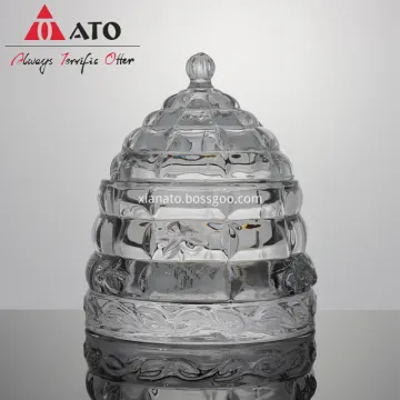 ATO Hat Shape With Lid Glass Candy jar