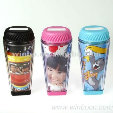 musical transparent double walls plastic piggy bank coin bank money box